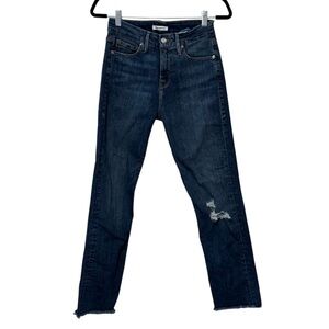 GOOD AMERICAN Good Straight Distressed Jean Blue407